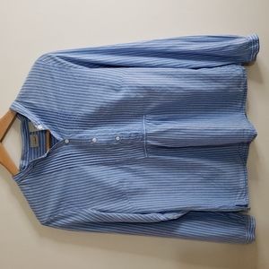 LL Bean pinstriped blue shirt size small. 100% cotton